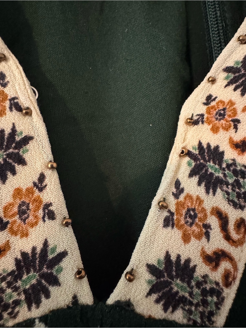 Farm Rio NWT Bohemian Green Paisley Maxi Dress with Floral Border - Picture 2 of 7
